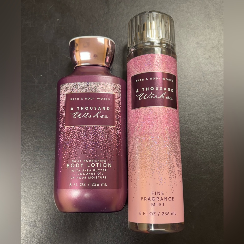 Bath & Body Works A Thousand Wishes Body Lotion and Mist - Purple and Pink